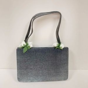 New Gorgeous Lady Grey Handbag with Flower